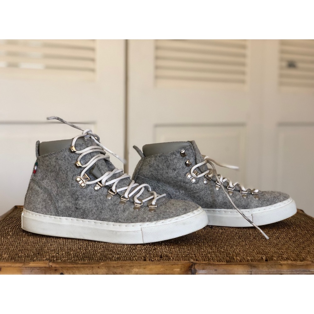 Diemme Italian grey wool hightop sneakers
